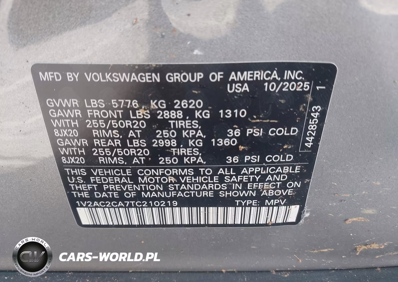 2026 Volkswagen Atlas Cross Sport Sel R-Line Black VIN:1V2AC2CA7TC210219 - 9