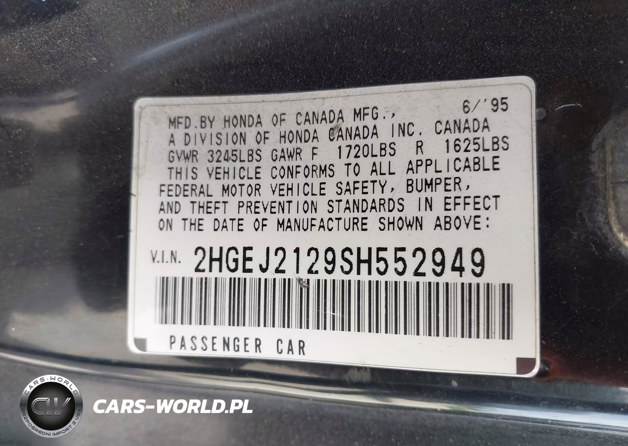 1995 Honda Civic Dx VIN:2HGEJ2129SH552949 - 9