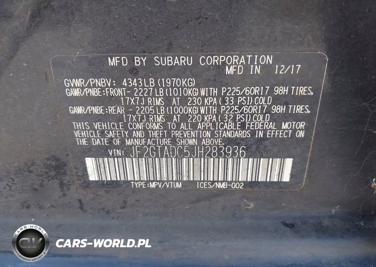 2018 Subaru Crosstrek 2.0I Premium VIN:JF2GTADC5JH283936 - 9