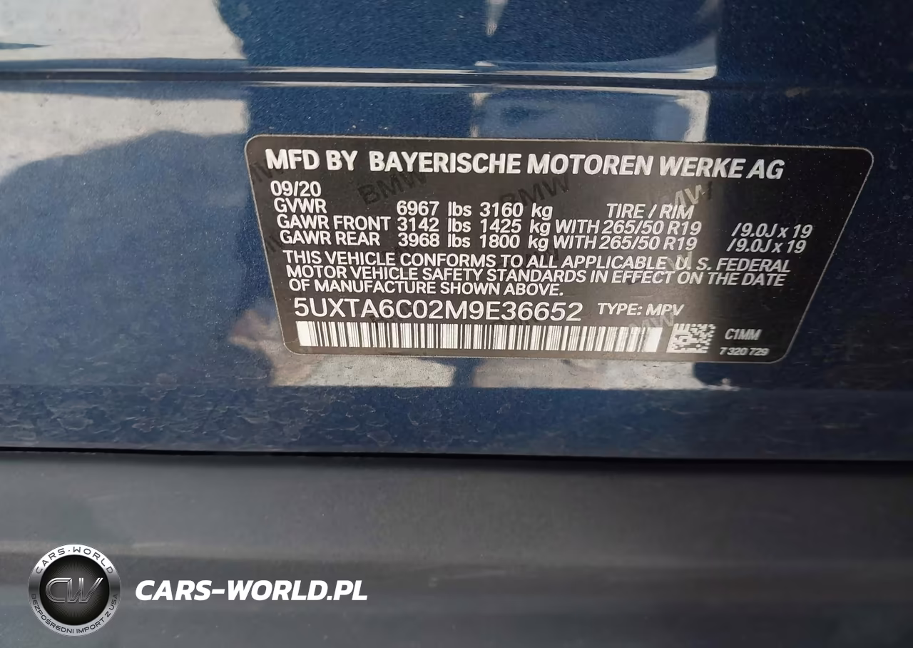 2021 BMW X5 Phev xDrive45E VIN:5UXTA6C02M9E36652 - 9