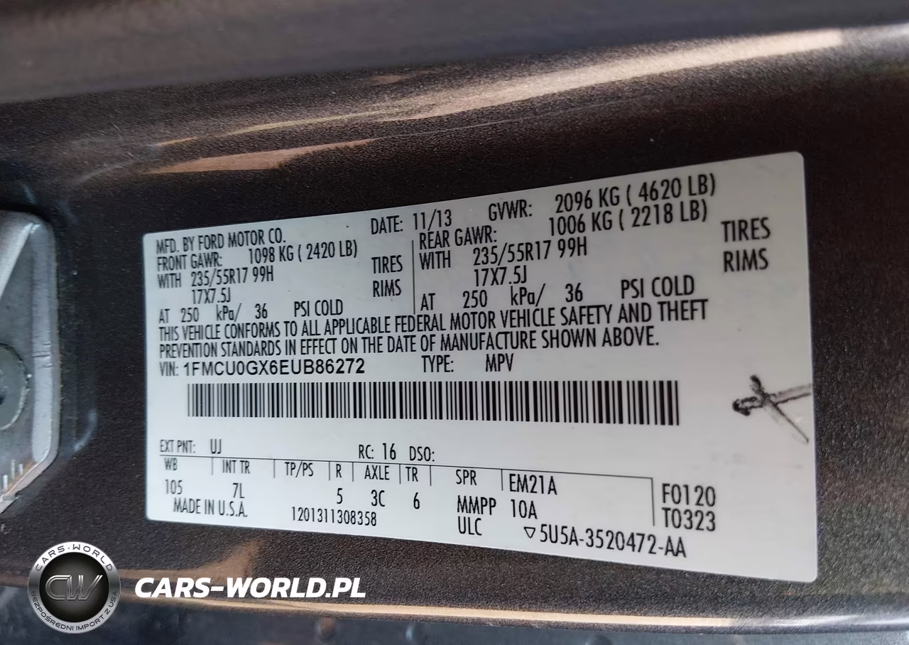2014 Ford Escape Se VIN:1FMCU0GX6EUB86272 - 9