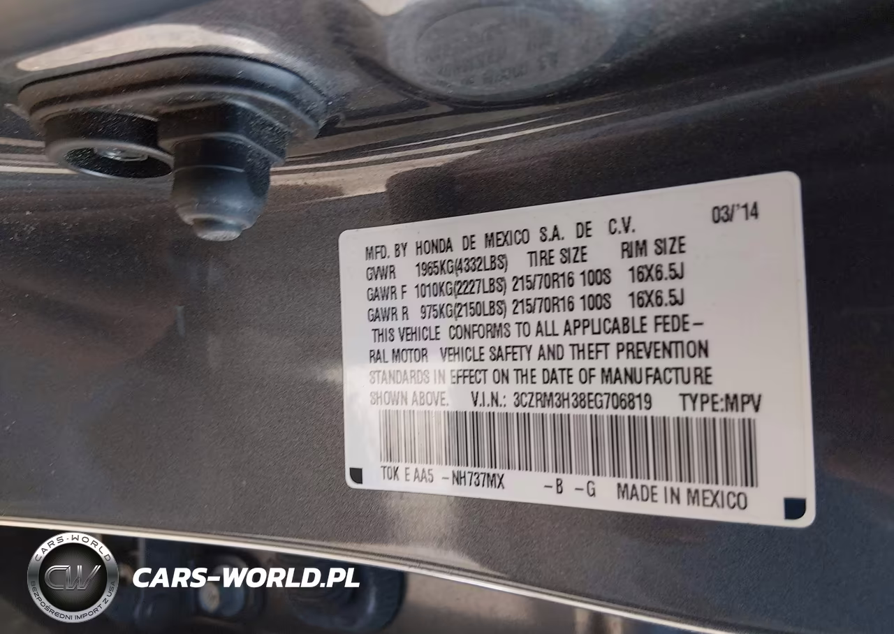 2014 Honda Cr-V Lx VIN:3CZRM3H38EG706819 - 9