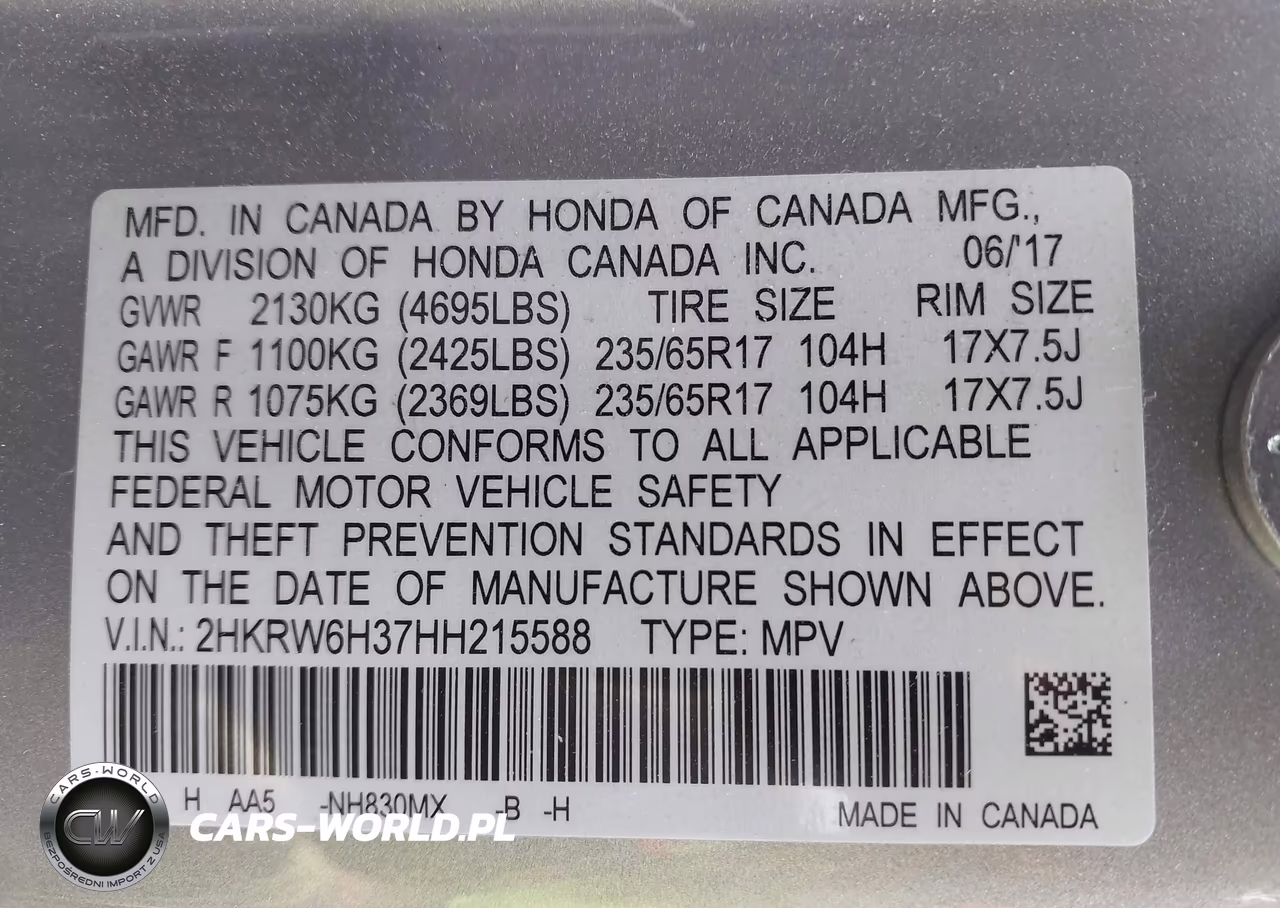 2017 Honda Cr-V Lx VIN:2HKRW6H37HH215588 - 9