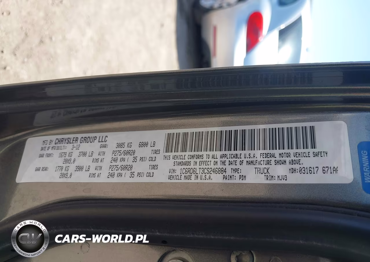 2012 Ram 1500 Lone Star VIN:1C6RD6LT3CS246884 - 9