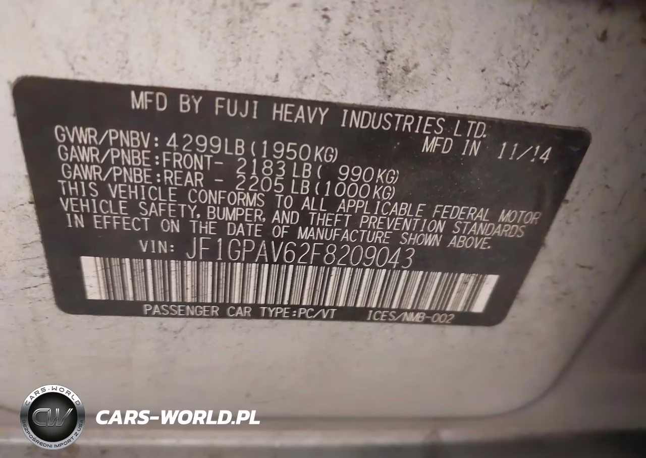 2015 Subaru Impreza 2.0I Sport Limited VIN:JF1GPAV62F8209043 - 9