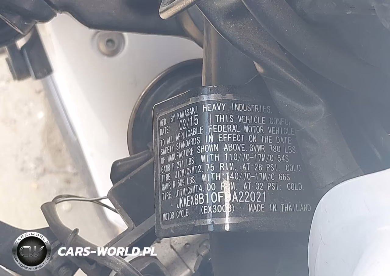 2015 Kawasaki Ex300 B VIN:JKAEX8B10FDA22021 - 10