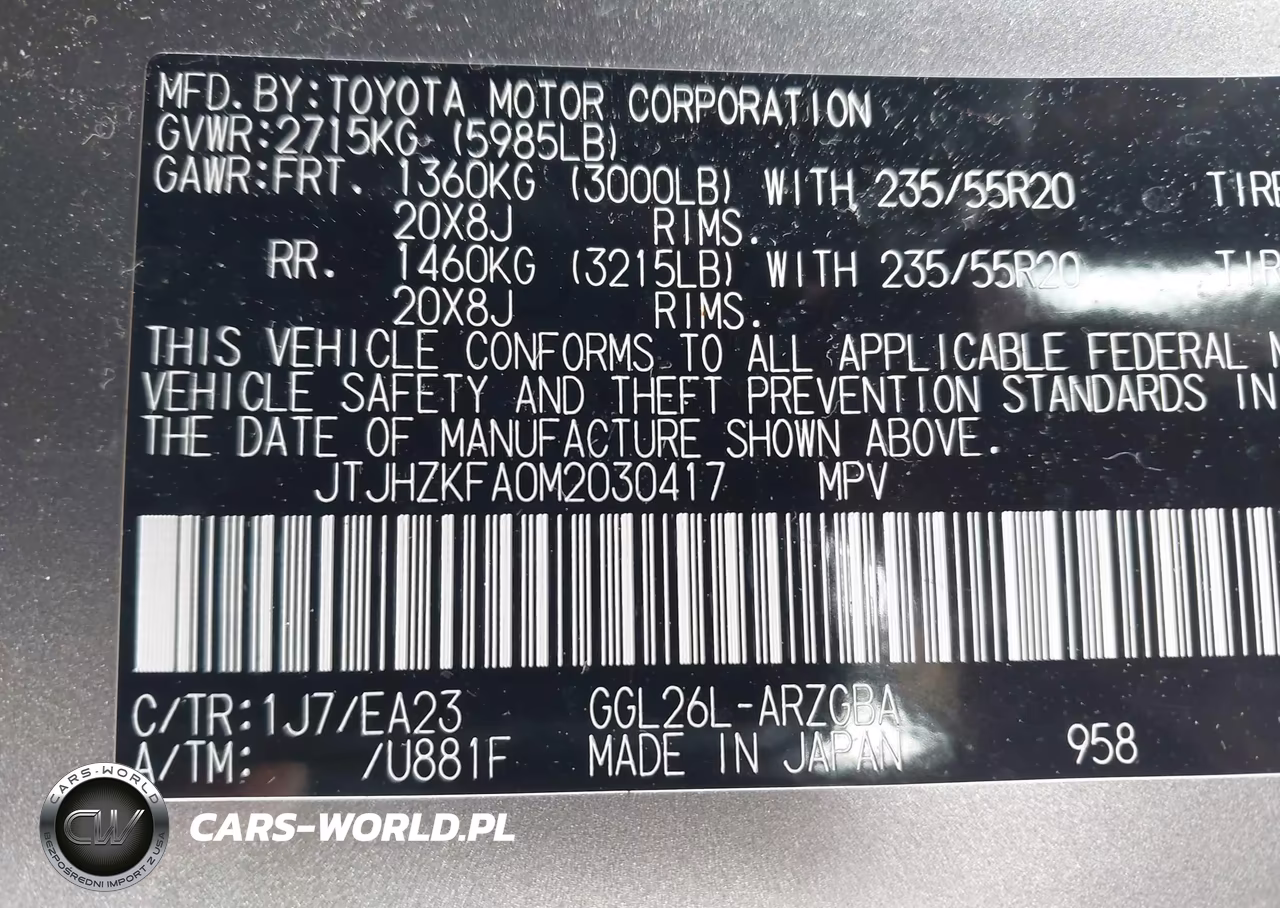 2021 Lexus Rx 350L VIN:JTJHZKFA0M2030417 - 9