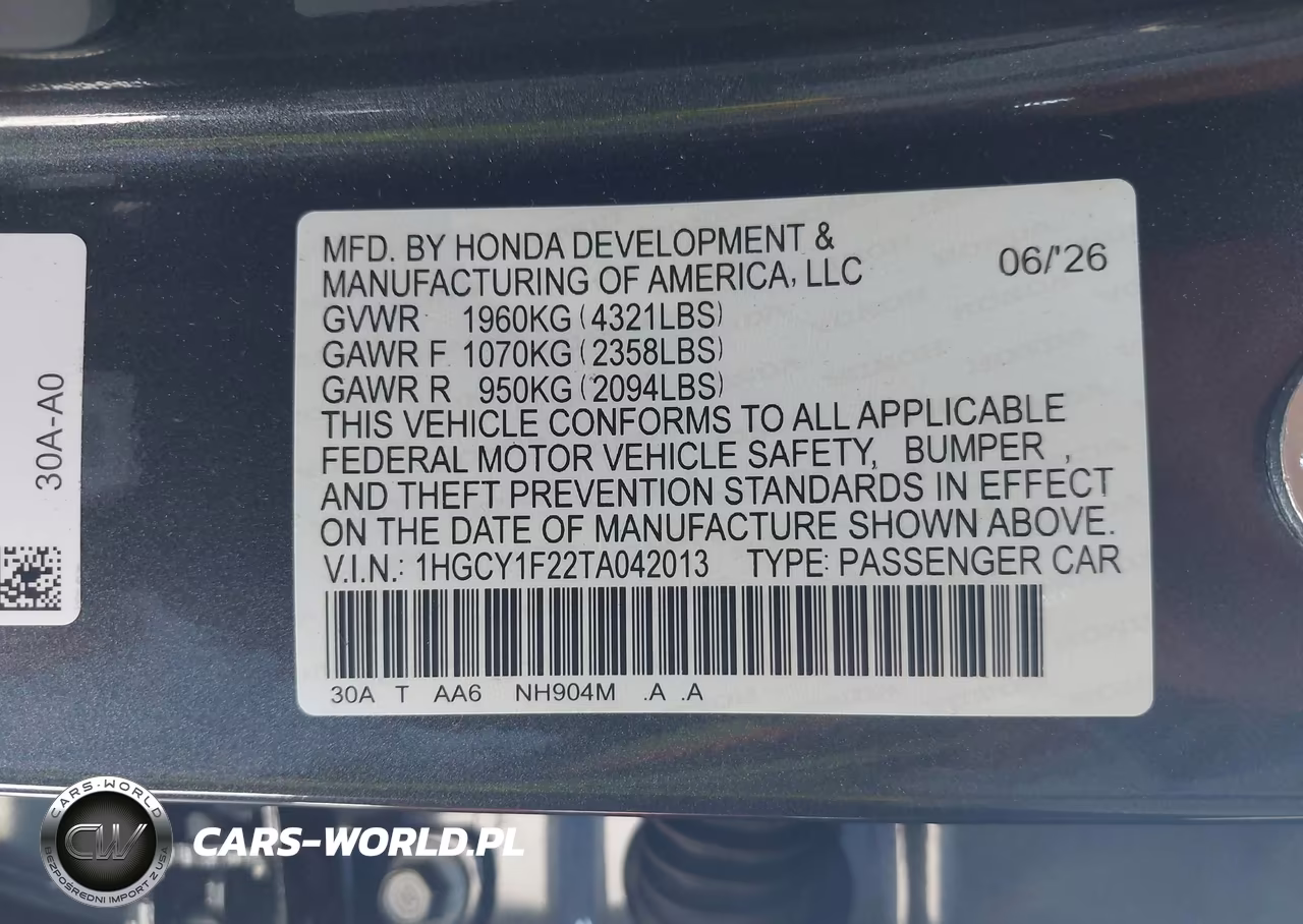 2026 Honda Accord Lx VIN:1HGCY1F22TA042013 - 9