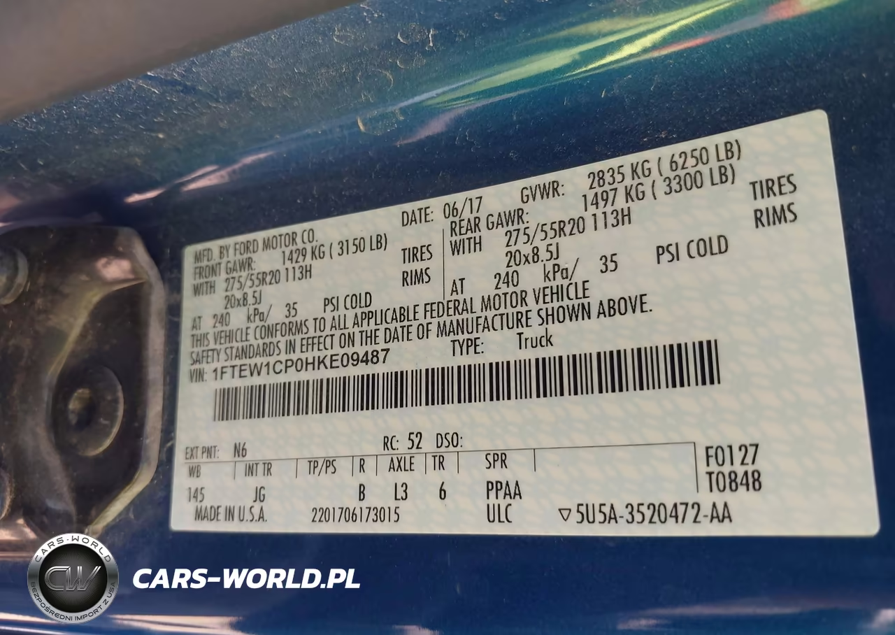 2017 Ford F-150 Xl VIN:1FTEW1CP0HKE09487 - 9