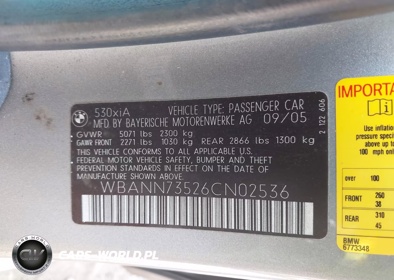 2006 BMW 530Xit VIN:WBANN73526CN02536 - 9