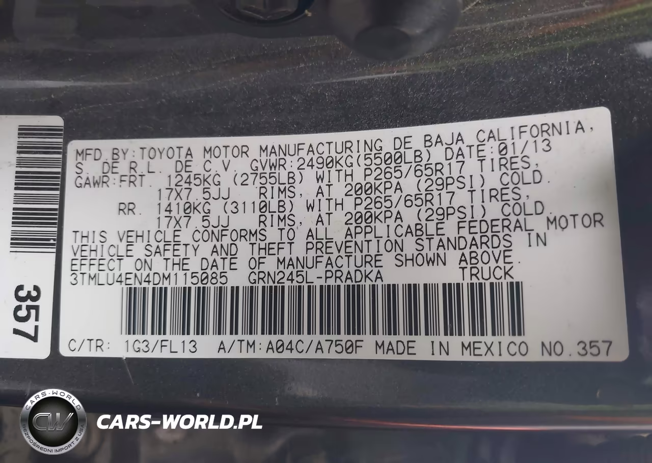 2013 Toyota Tacoma Base V6 VIN:3TMLU4EN4DM115085 - 9