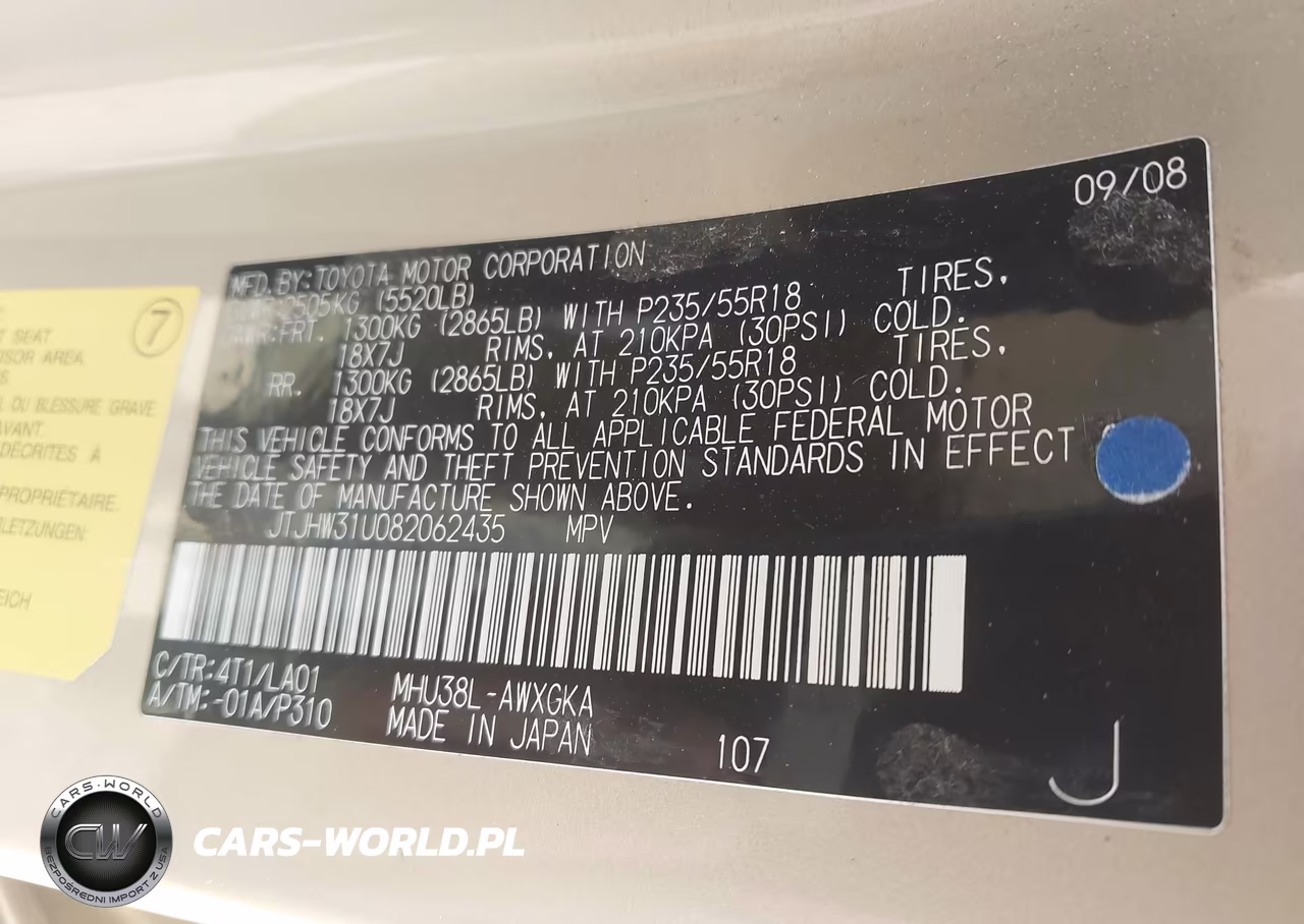 2008 Lexus Rx 400H VIN:JTJHW31U082062435 - 9
