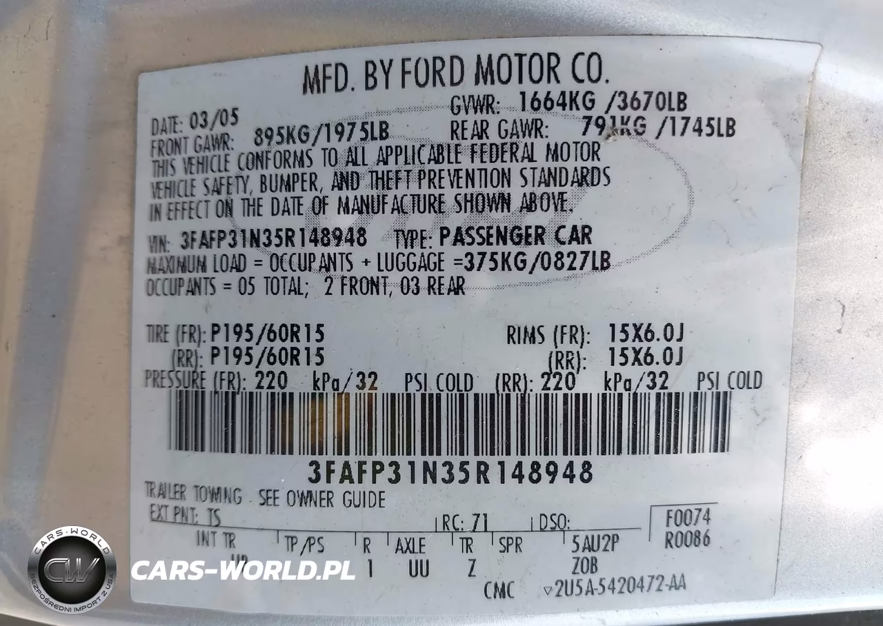 2005 Ford Focus Zx3 VIN:3FAFP31N35R148948 - 9
