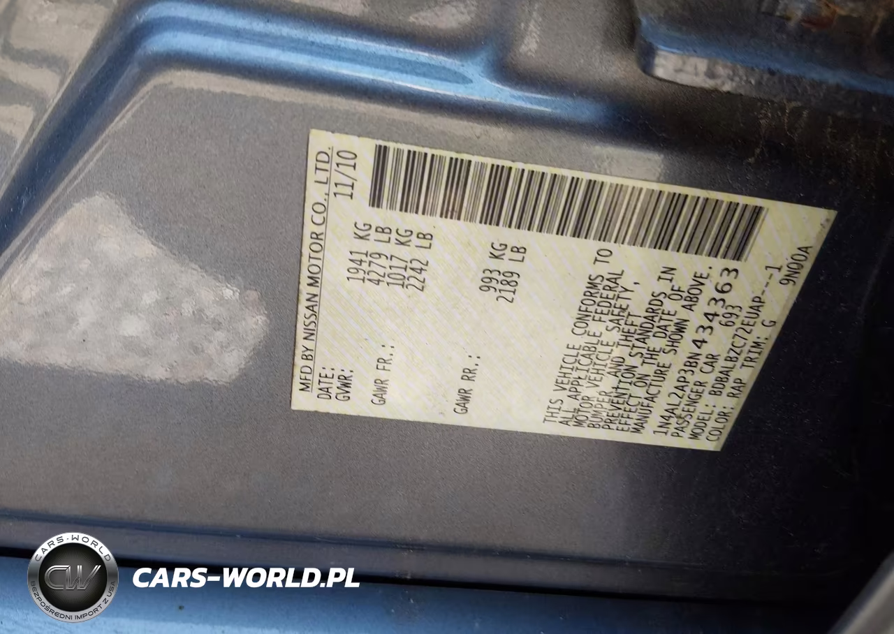 2011 Nissan Altima 2.5 S VIN:1N4AL2AP3BN434363 - 9