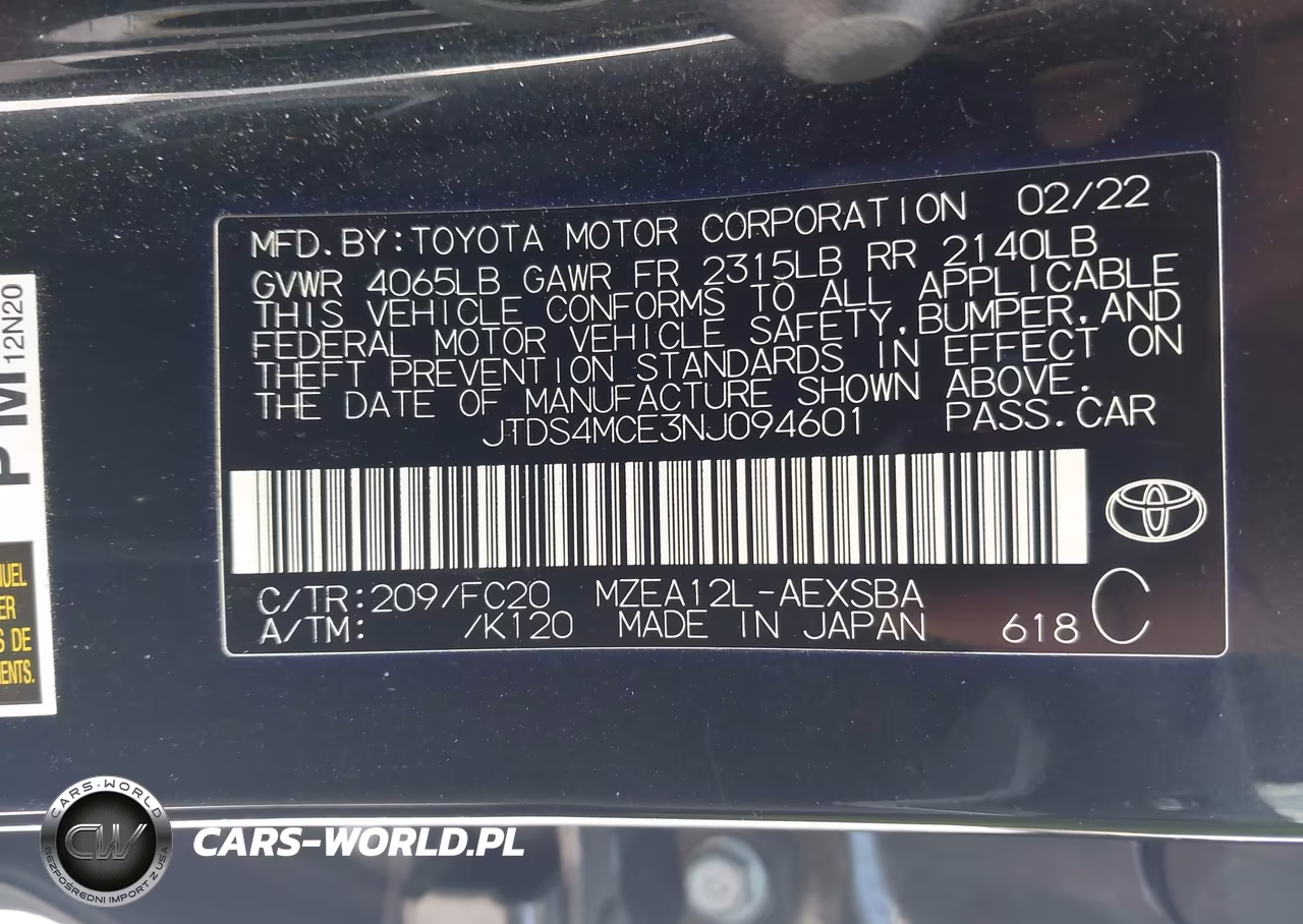 2022 Toyota Corolla Se VIN:JTDS4MCE3NJ094601 - 9