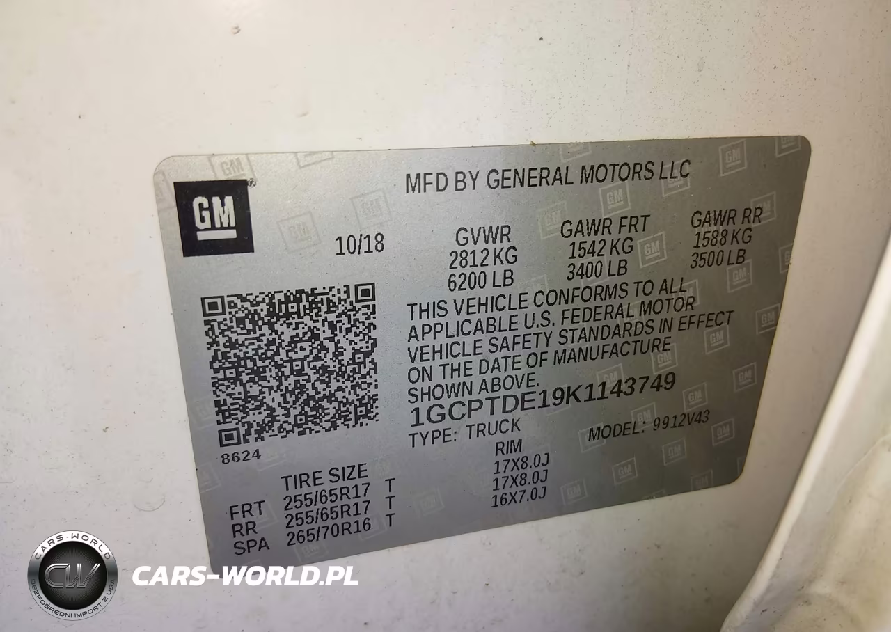 2019 Chevrolet Colorado Z71 VIN:1GCPTDE19K1143749 - 9