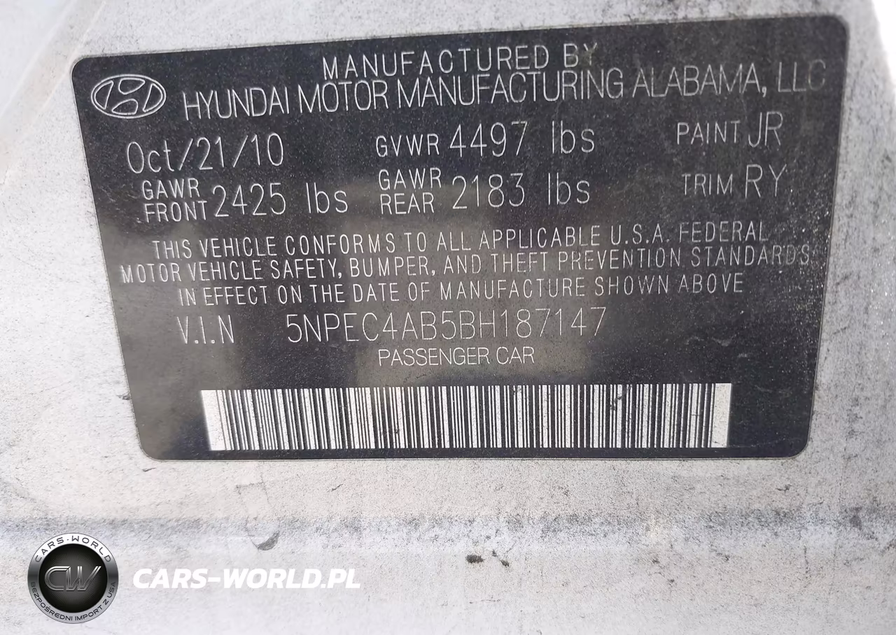 2011 Hyundai Sonata Se 2.0T VIN:5NPEC4AB5BH187147 - 9