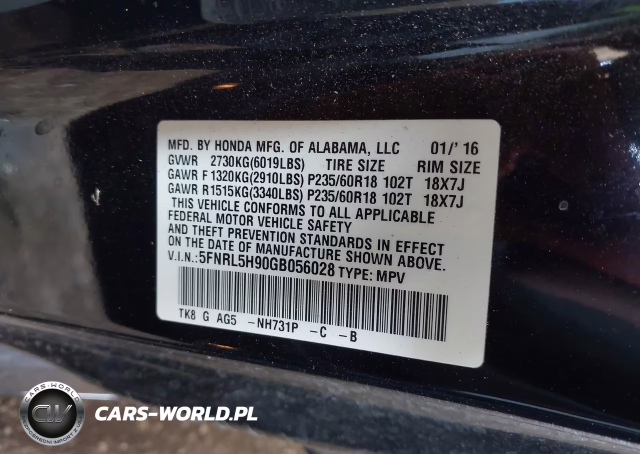 2016 Honda Odyssey Touring-Touring Elite VIN:5FNRL5H90GB056028 - 9