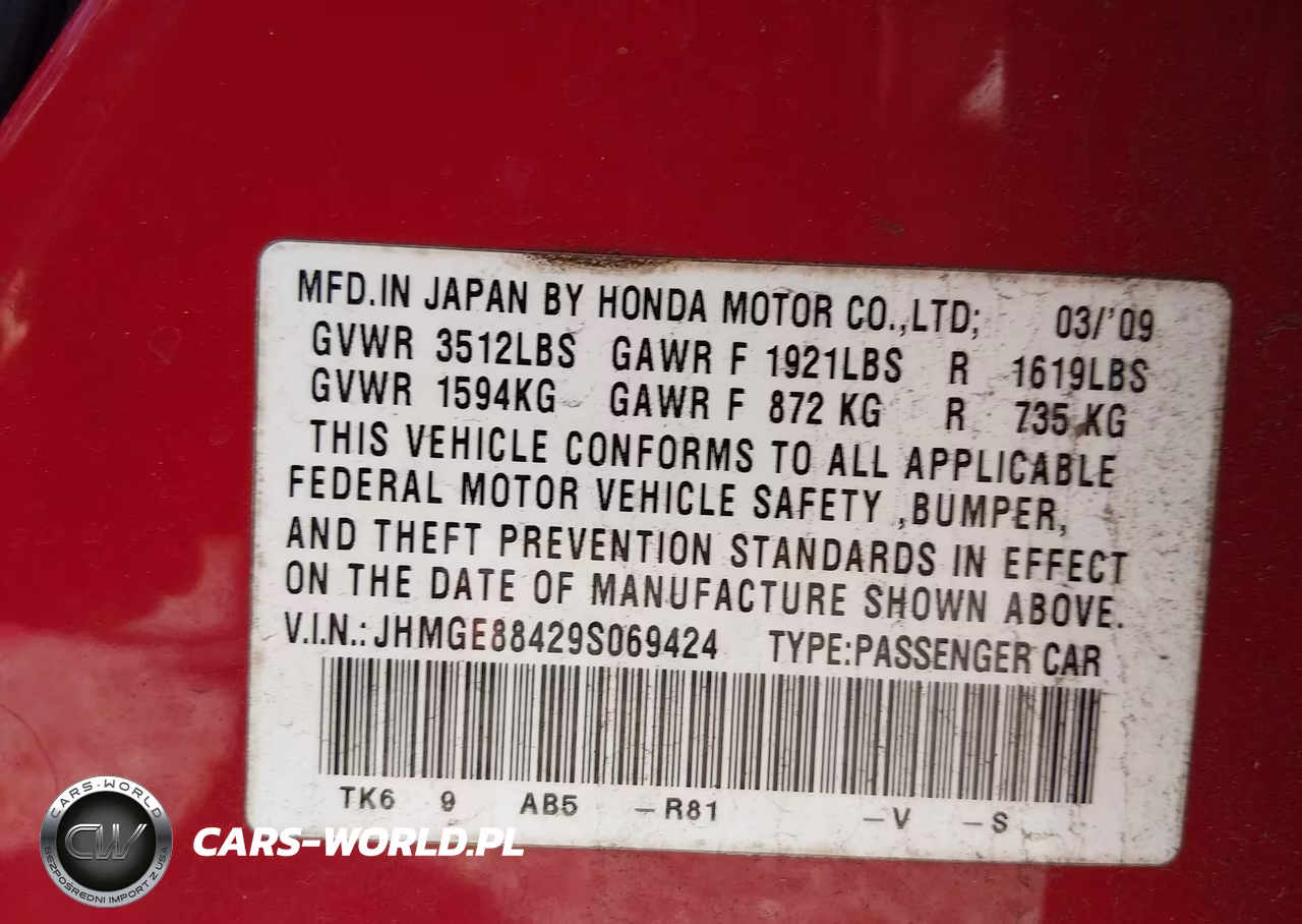 2009 Honda Fit Sport VIN:JHMGE88429S069424 - 9