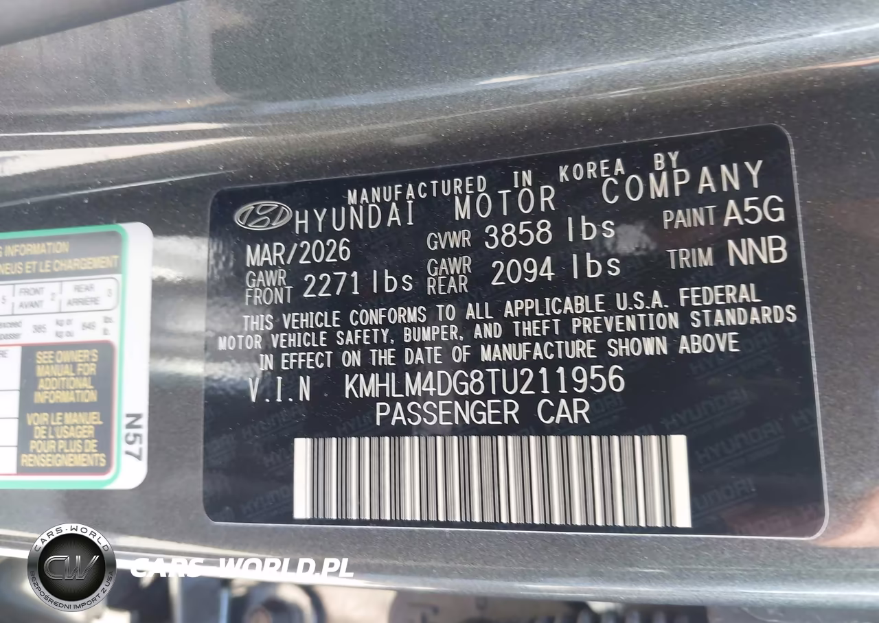 2026 Hyundai Elantra Sel Sport VIN:KMHLM4DG8TU211956 - 9