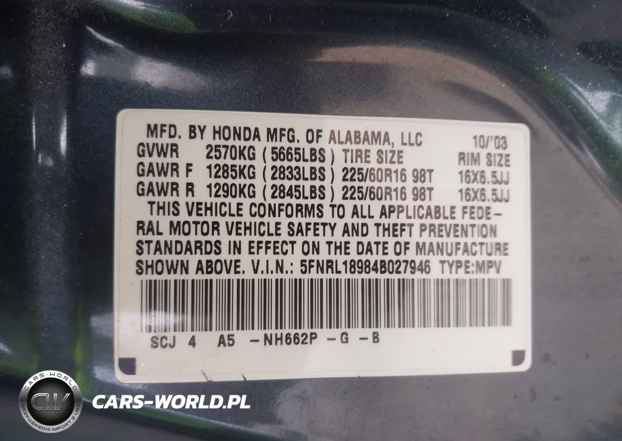 2004 Honda Odyssey Ex-L VIN:5FNRL18984B027946 - 9