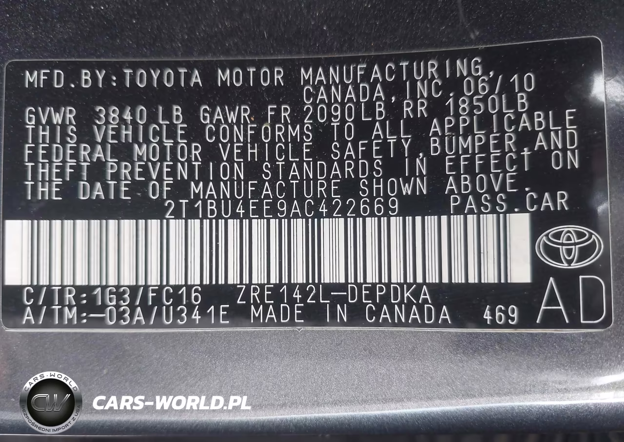 2010 Toyota Corolla Le VIN:2T1BU4EE9AC422669 - 9