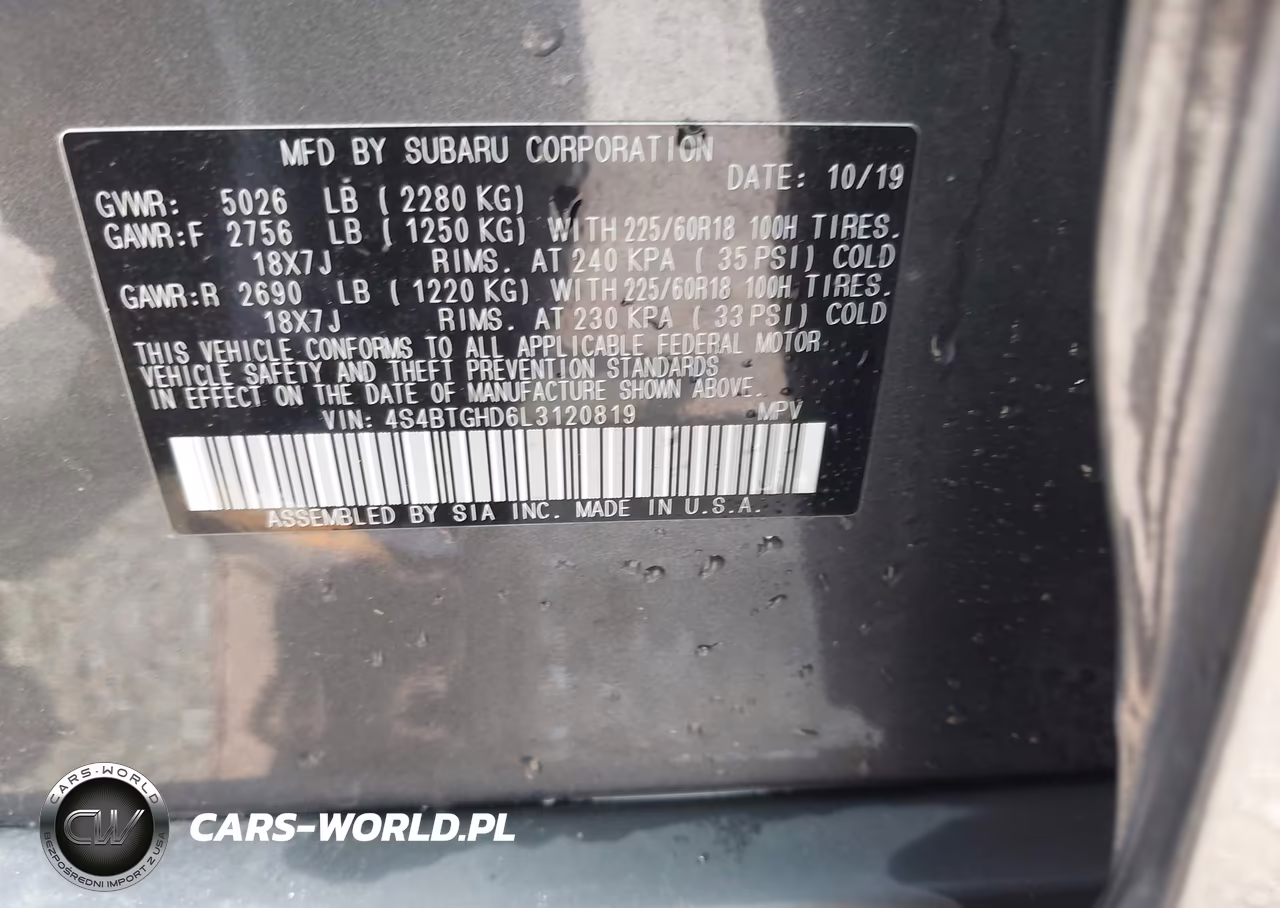 2020 Subaru Outback Onyx Edition Xt VIN:4S4BTGHD6L3120819 - 9