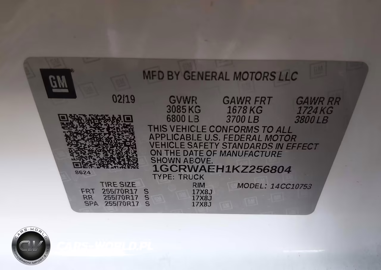 2019 Chevrolet Silverado 1500 Work Truck VIN:1GCRWAEH1KZ256804 - 9