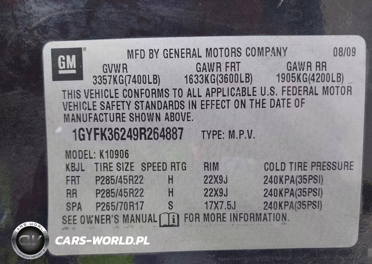 2009 Cadillac Escalade Esv Platinum Edition VIN:1GYFK36249R264887 - 9