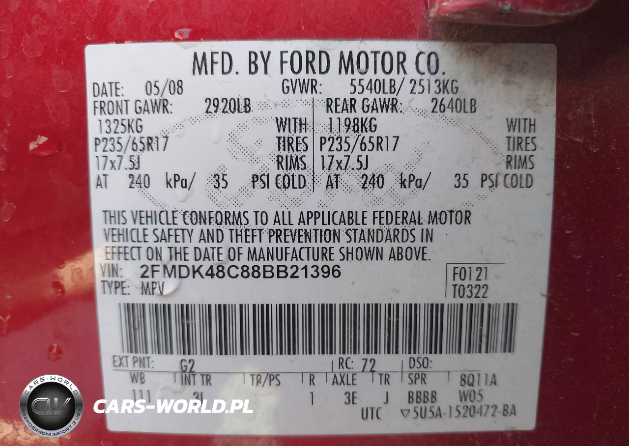 2008 Ford Edge Sel VIN:2FMDK48C88BB21396 - 9