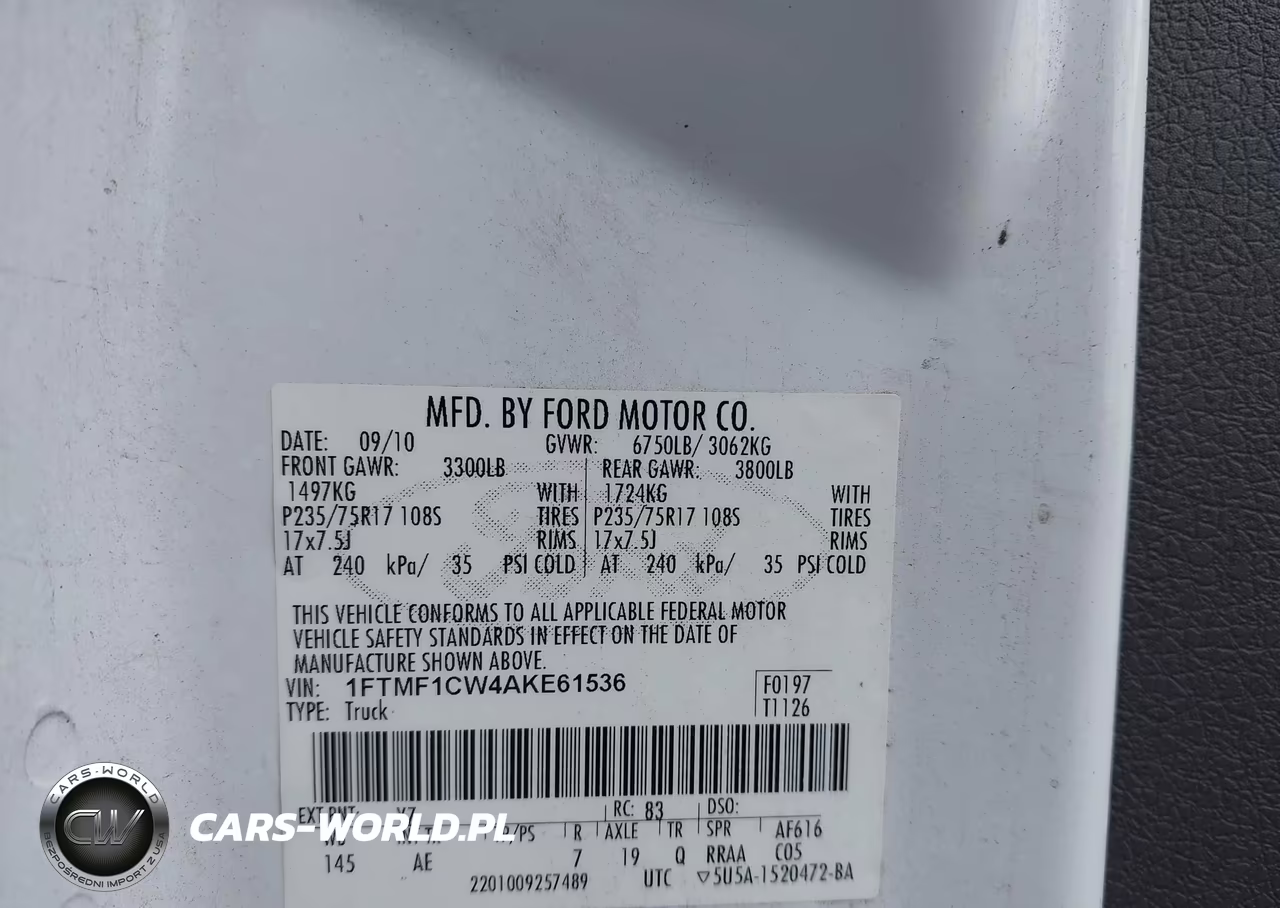 2010 Ford F-150 VIN:1FTMF1CW4AKE61536 - 9