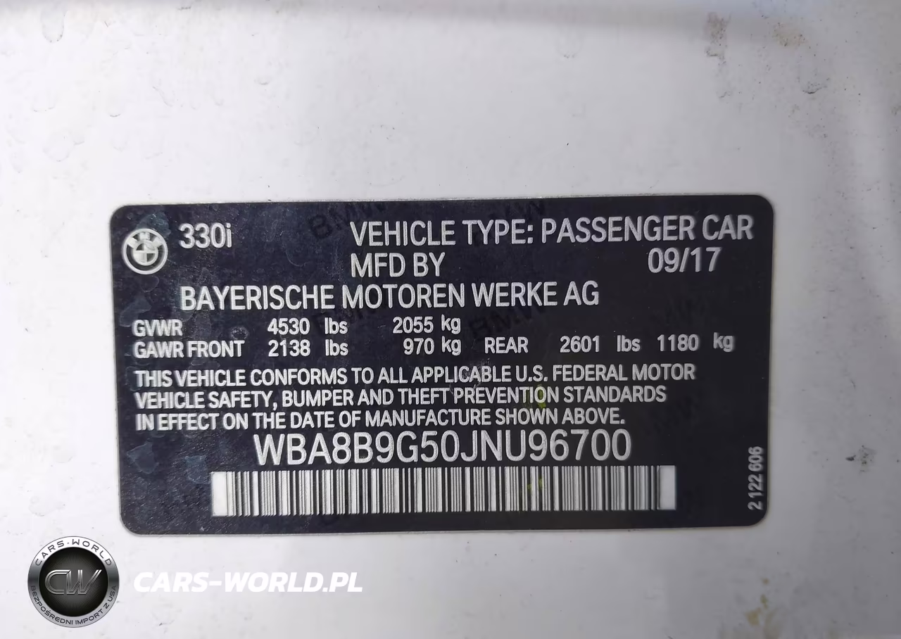 2018 BMW 330I VIN:WBA8B9G50JNU96700 - 9