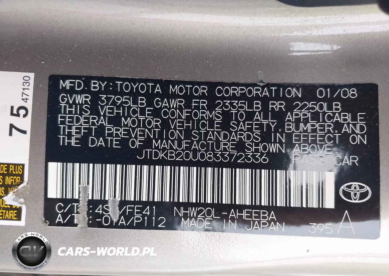 2008 Toyota Prius VIN:JTDKB20U083372336 - 9
