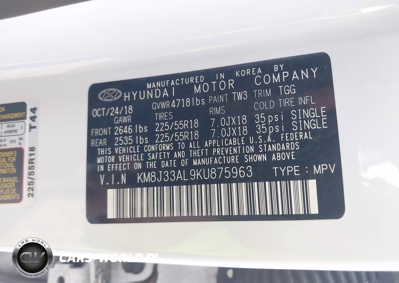 2019 Hyundai Tucson Sel VIN:KM8J33AL9KU875963 - 9