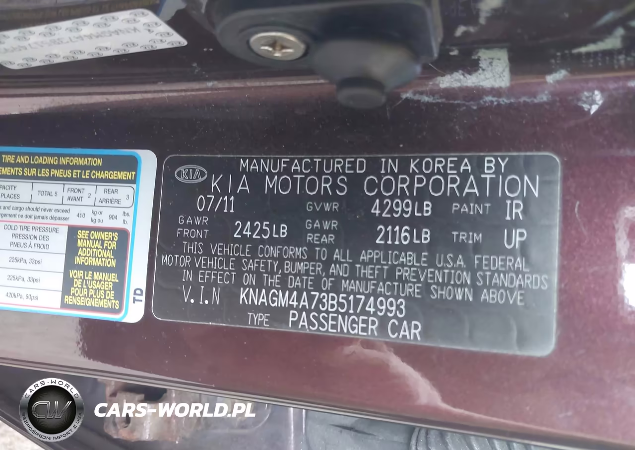 2011 Kia Optima Lx VIN:KNAGM4A73B5174993 - 9