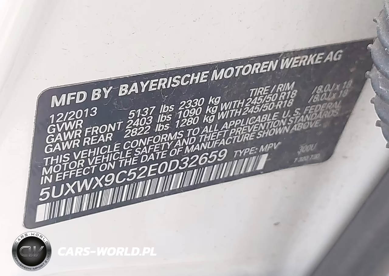 2014 BMW X3 xDrive28I VIN:5UXWX9C52E0D32659 - 9