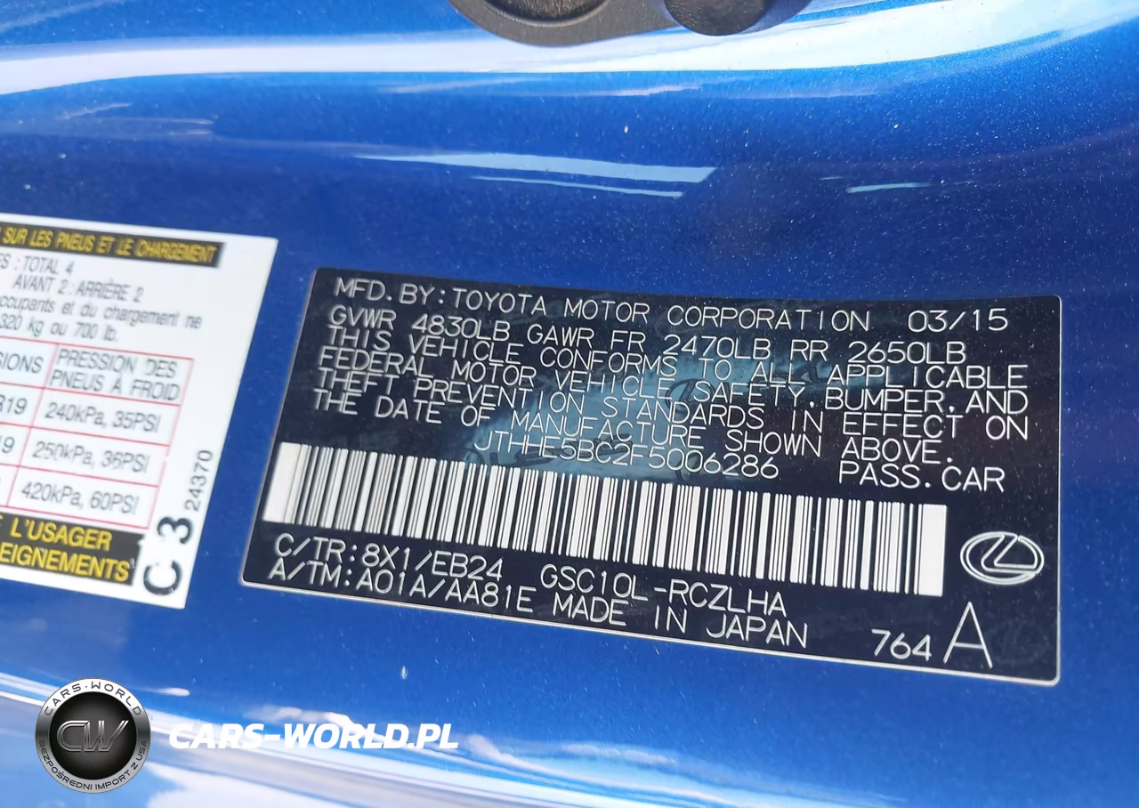 2015 Lexus Rc 350 VIN:JTHHE5BC2F5006286 - 9