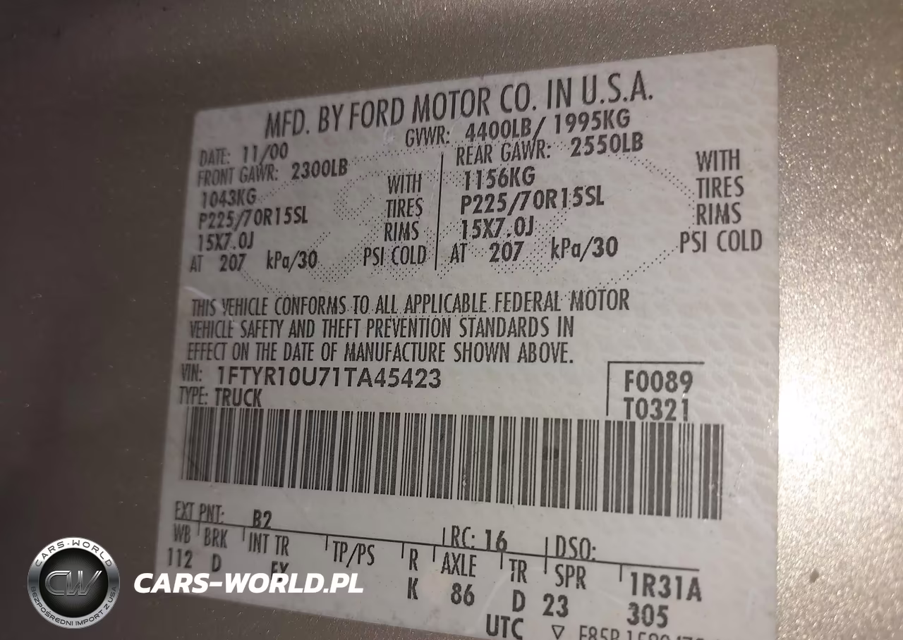 2001 Ford Ranger Edge-Xl-Xlt VIN:1FTYR10U71TA45423 - 9