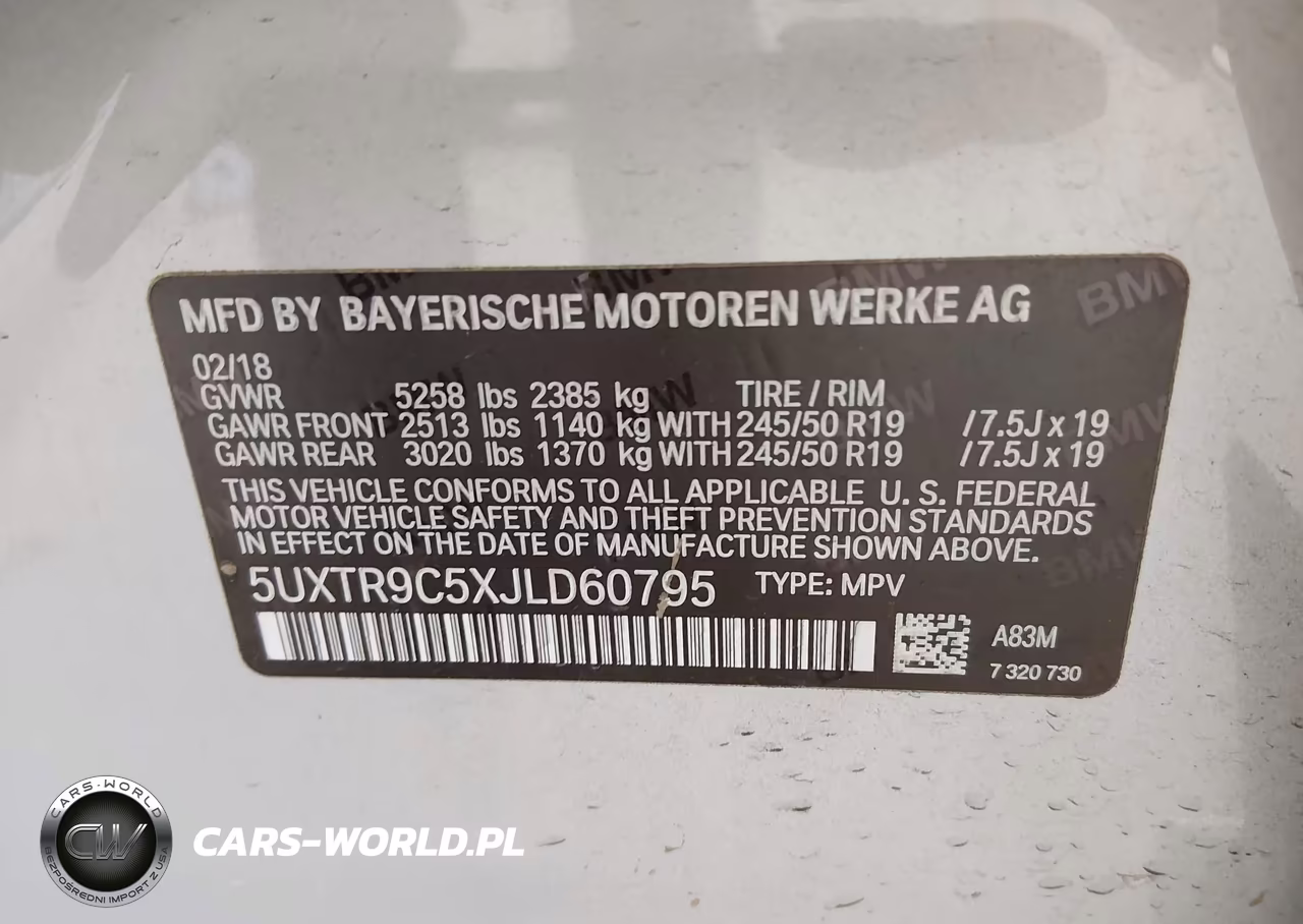 2018 BMW X3 xDrive30I VIN:5UXTR9C5XJLD60795 - 9