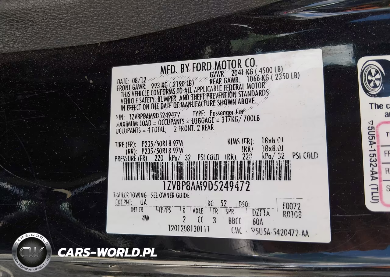 2013 Ford Mustang V6 Premium VIN:1ZVBP8AM9D5249472 - 9