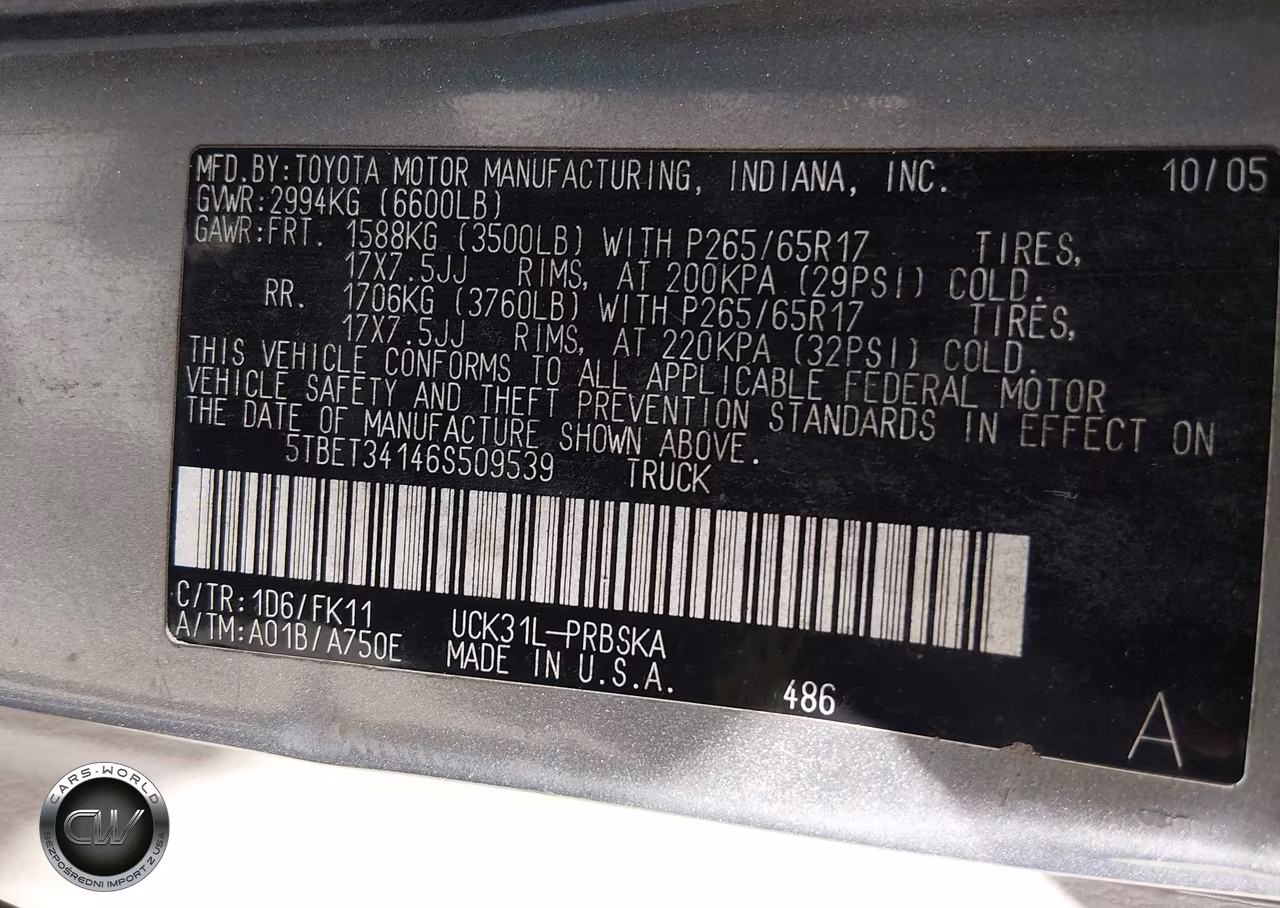 2006 Toyota Tundra Sr5 V8 VIN:5TBET34146S509539 - 9