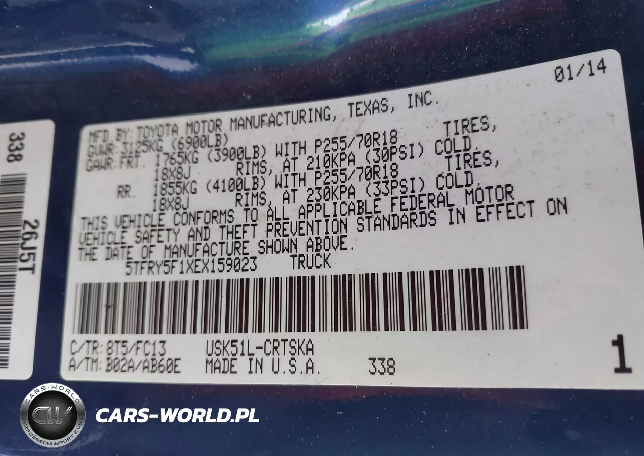 2014 Toyota Tundra Sr5 5.7L V8 VIN:5TFRY5F1XEX159023 - 9
