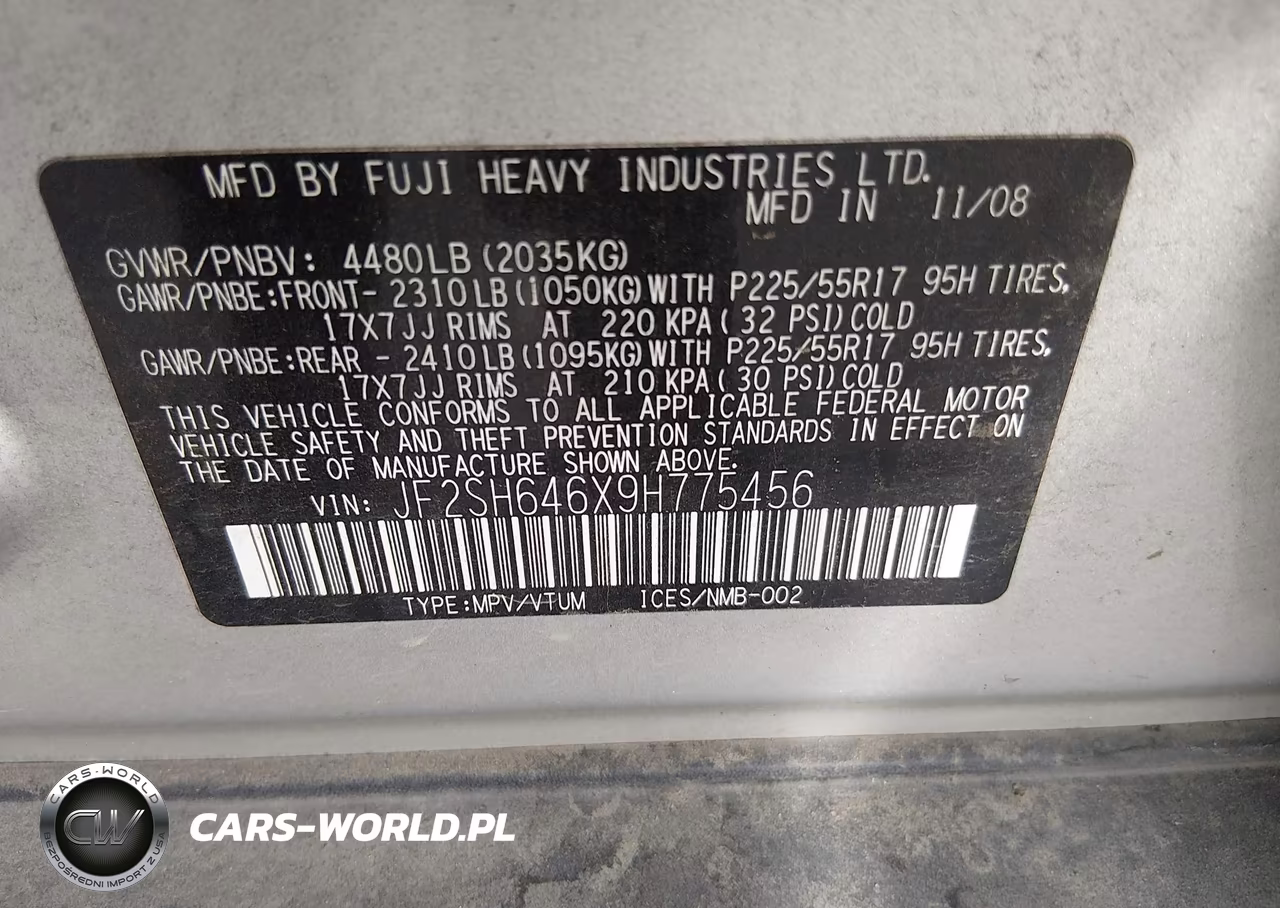 2009 Subaru Forester 2.5X Limited VIN:JF2SH646X9H775456 - 9