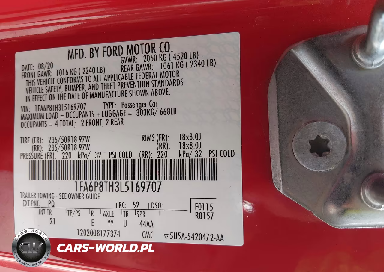 2020 Ford Mustang Ecoboost Fastback VIN:1FA6P8TH3L5169707 - 9