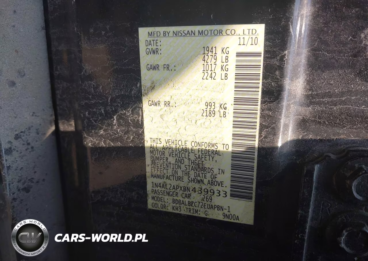 2011 Nissan Altima 2.5 S VIN:1N4AL2APXBN439933 - 9