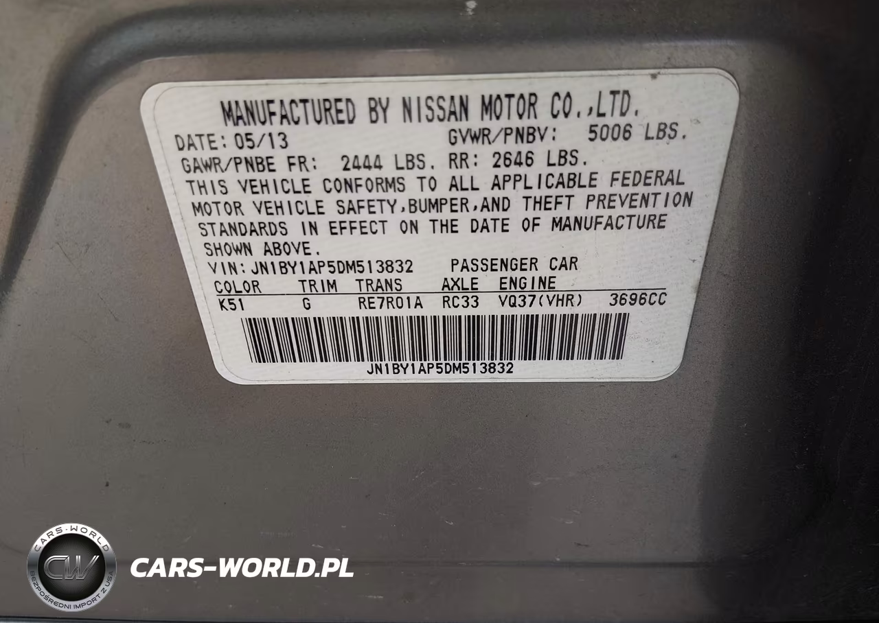 2013 Infiniti M37 VIN:JN1BY1AP5DM513832 - 9