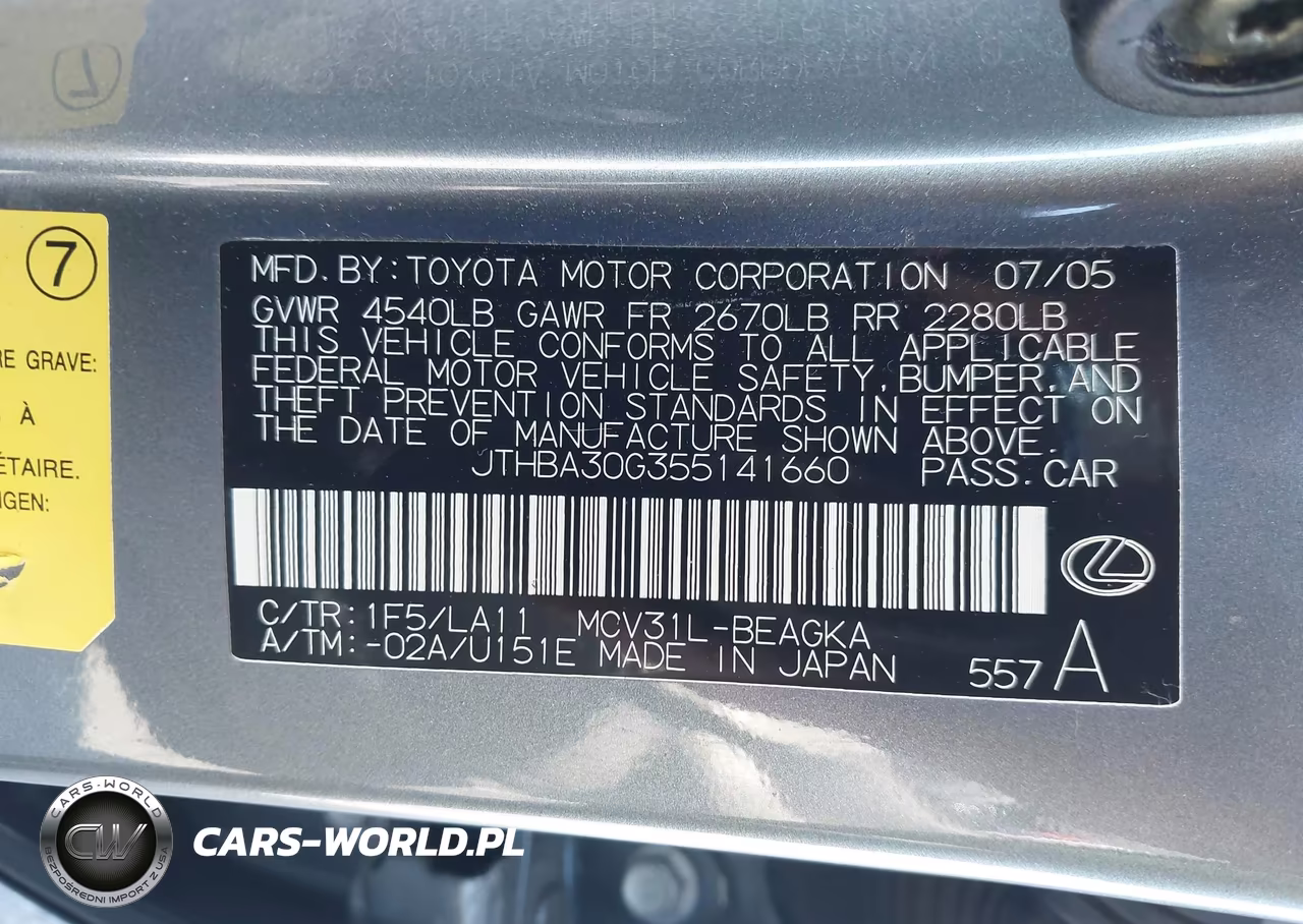 2005 Lexus Es 330 VIN:JTHBA30G355141660 - 9