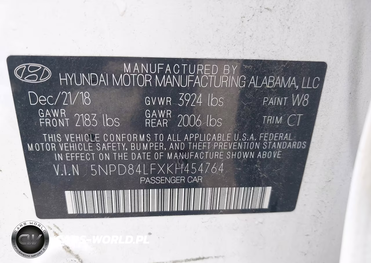 2019 Hyundai Elantra Limited VIN:5NPD84LFXKH454764 - 9