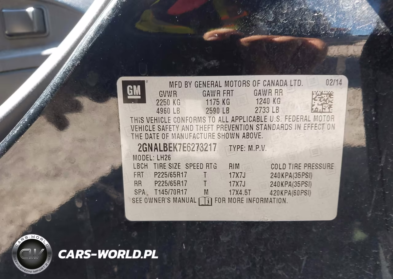 2014 Chevrolet Equinox Lt VIN:2GNALBEK7E6273217 - 9