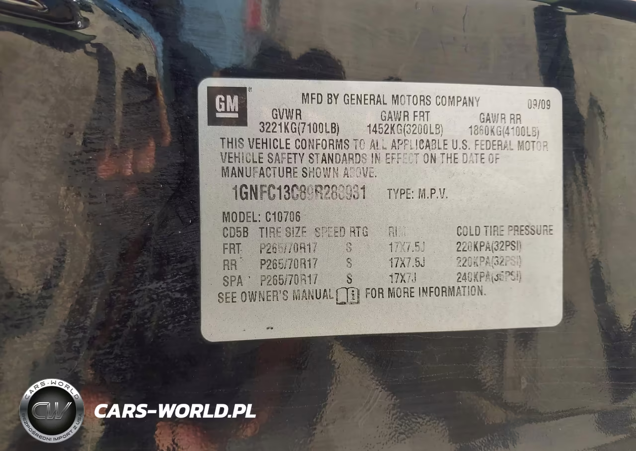 2009 Chevrolet Tahoe Ls VIN:1GNFC13C89R288931 - 9
